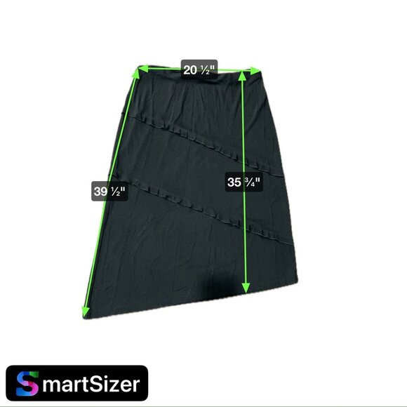 Edit Womens Black Layered Maxi Skirt Ruffle Detail Sz 2X - Picture 7 of 8